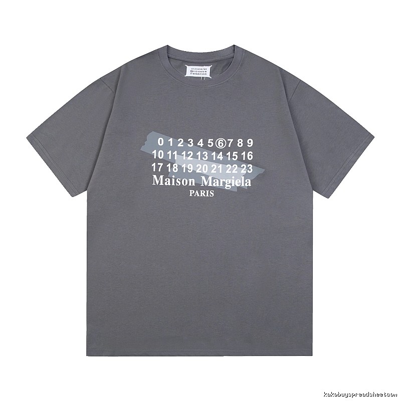 Maison Margiela Number Series Streetwear Dark Grey Short Sleeve T-shirt