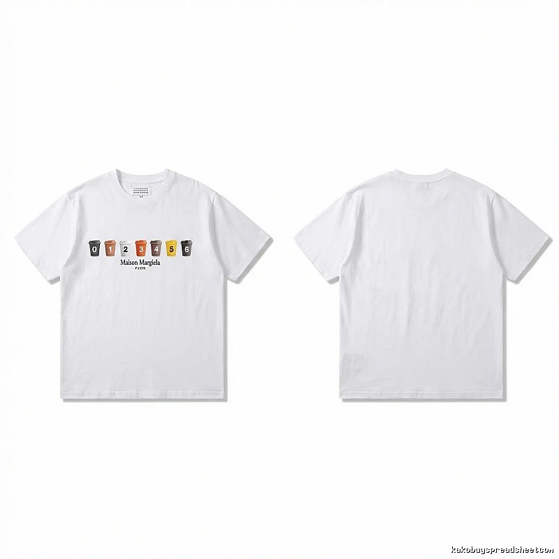 Maison Margiela short-sleeved white T-shirt with digital printing