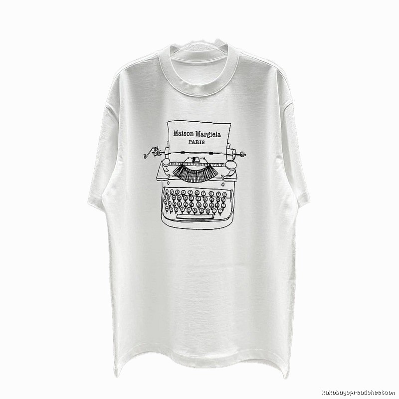 Maison Margiela Vintage Typewriter Style White T-Shirt
