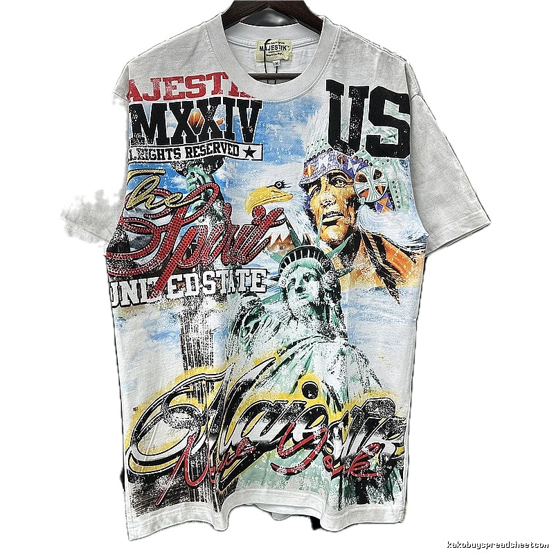 MAJESTIK American Vintage Printed White Short-sleeve T-shirt