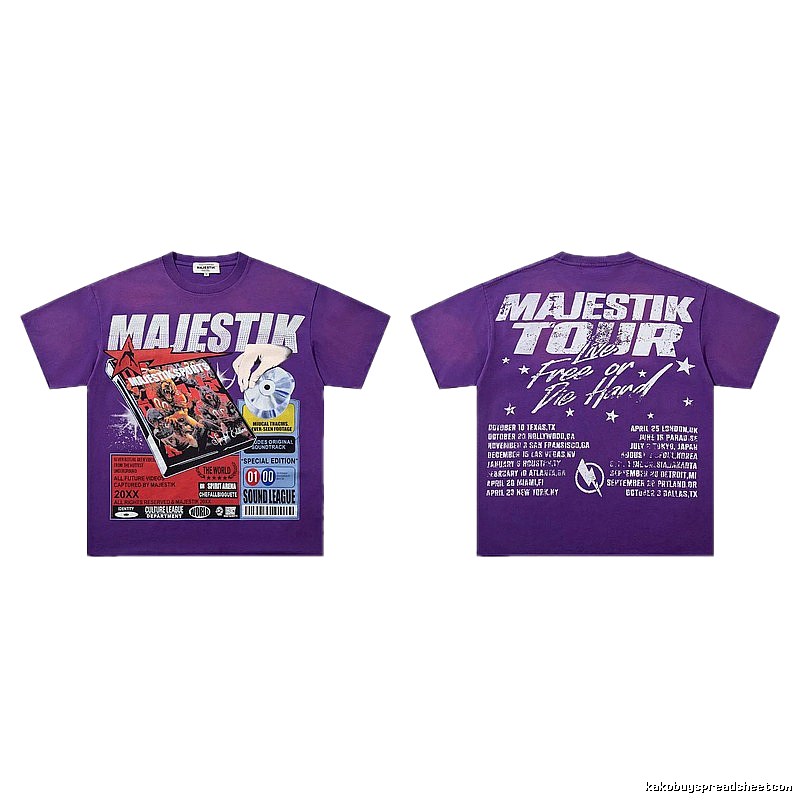 MAJESTIK Tour Vintage Style Purple Short Sleeve T-shirt