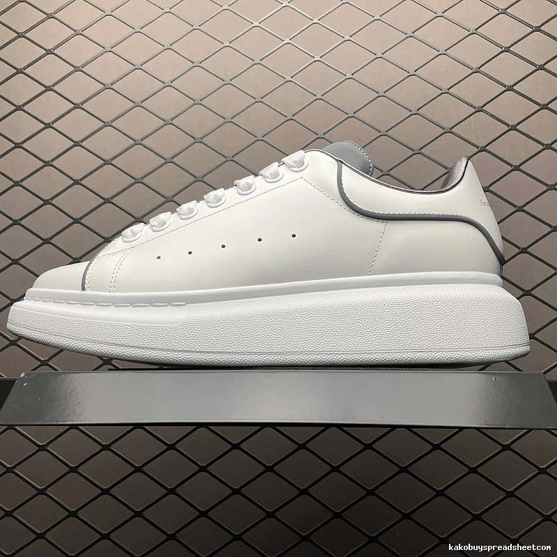 McQueen Oversized Sneakers in White and Black, Finished with Raised Sole Edge