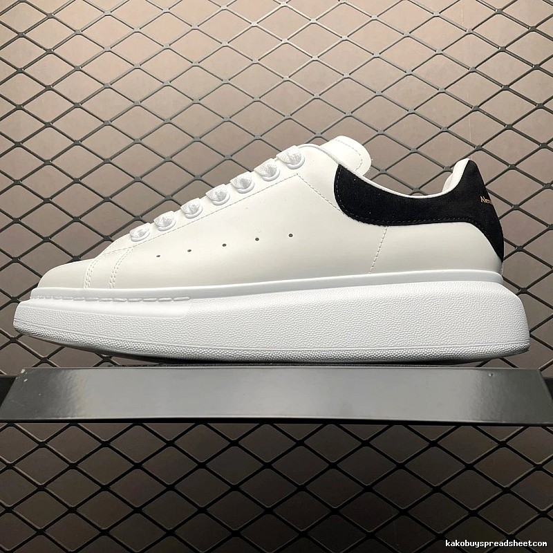 McQueen White and Black Oversized Sneakers with Wide Cupsole