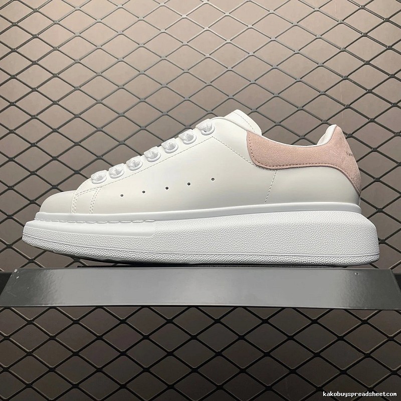 McQueen White and Pink Oversized Sneakers and Streamlined Low Top