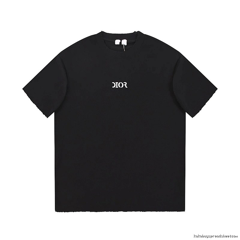 Minimalist Black Short-sleeve T-shirt with Dior Lettering