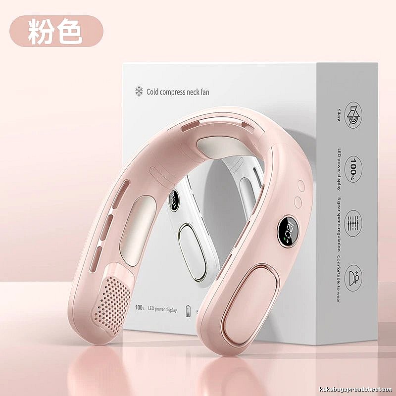 Misting Wearable Neck Fan For Neck Cooling Pink Cooling Version