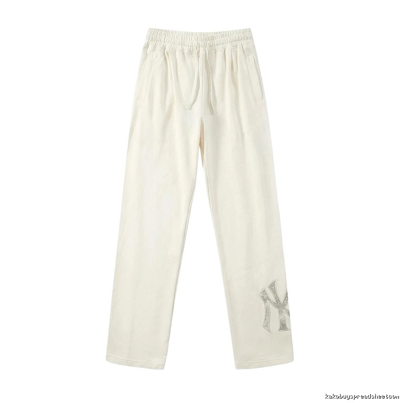 MLB casual style white long trousers