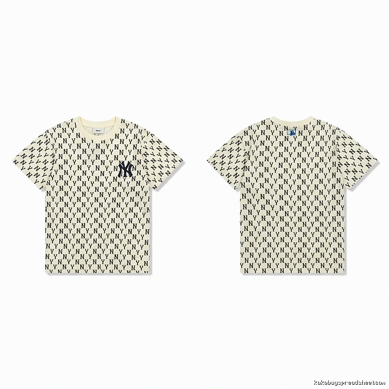 MLB full-print trendy style white T-shirt