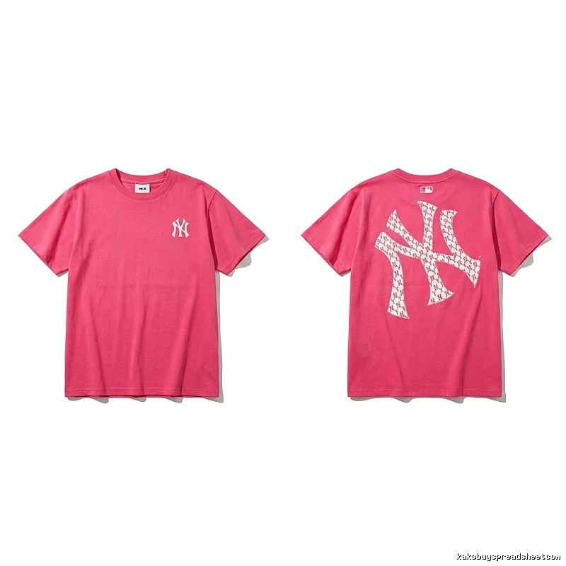 MLB Trendy Brand Print Style Rose Red T-shirt