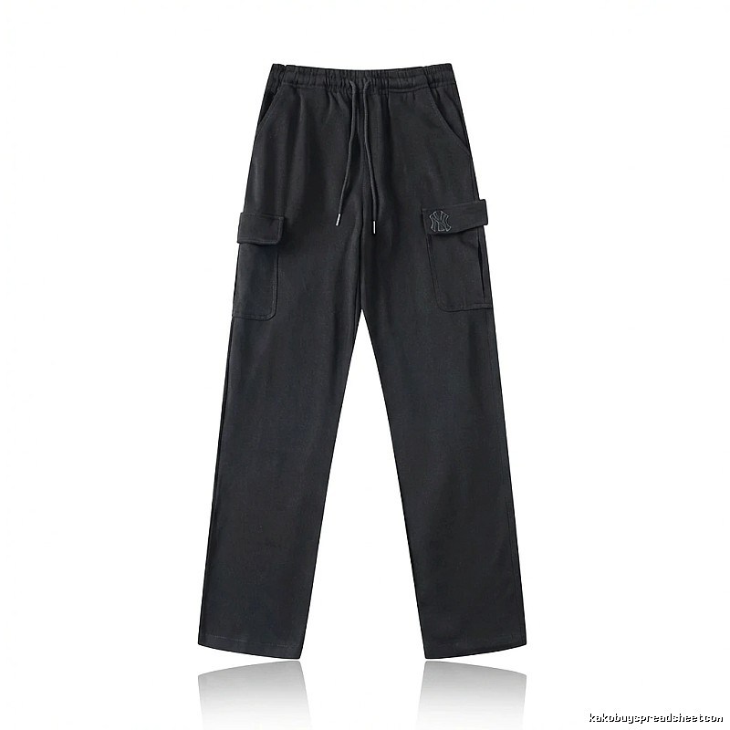 MLB workwear style black long trousers