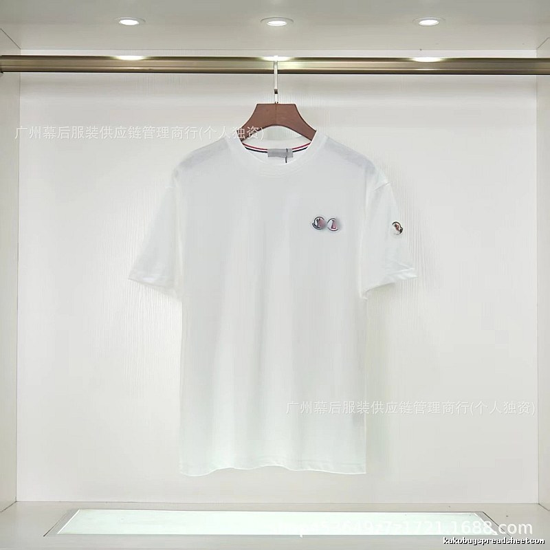 Moncler Badge Casual Style White T-Shirt