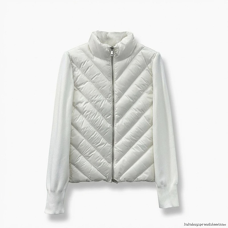 Moncler diamond - patterned stylish white down jacket