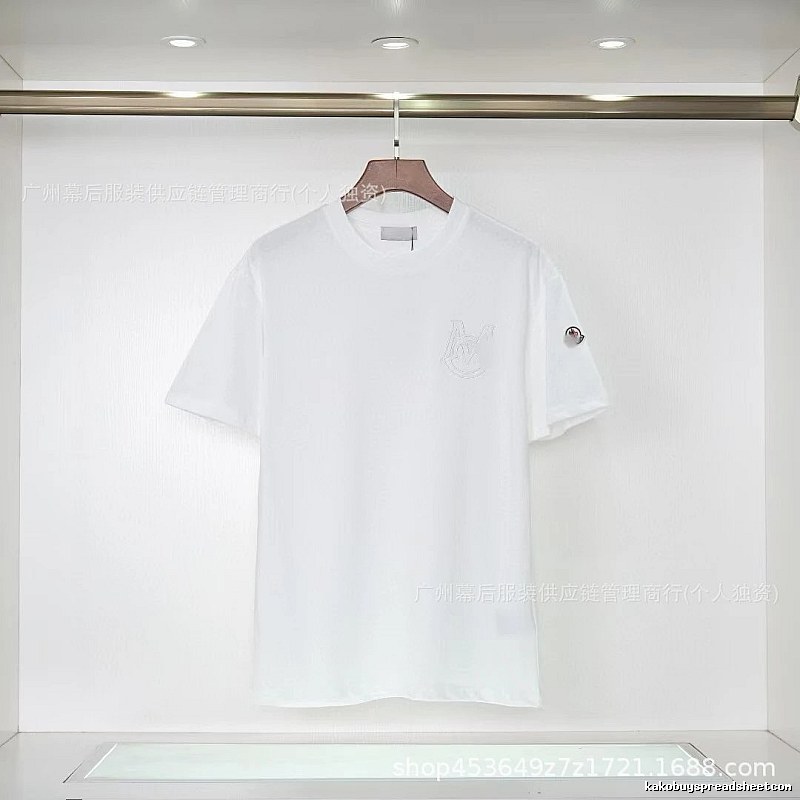 Moncler Embroidered Collection Casual-style White T-Shirt