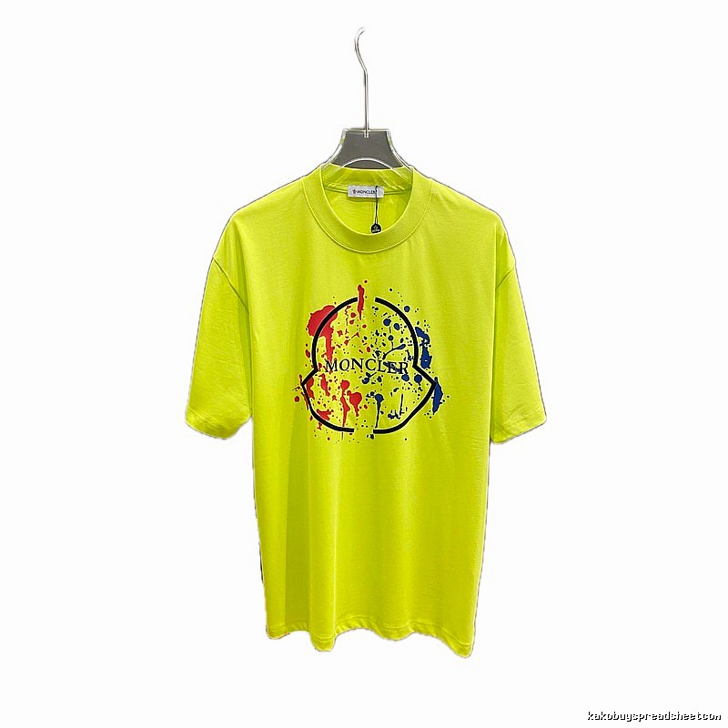 Moncler graffiti-style fluorescent green T-shirt