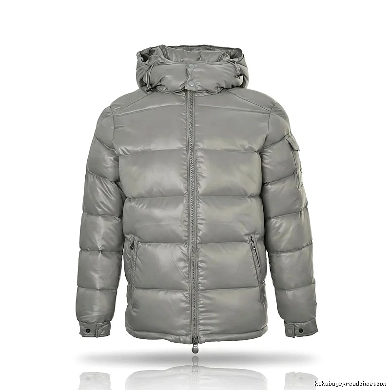Moncler hooded fashionable grey down jacket