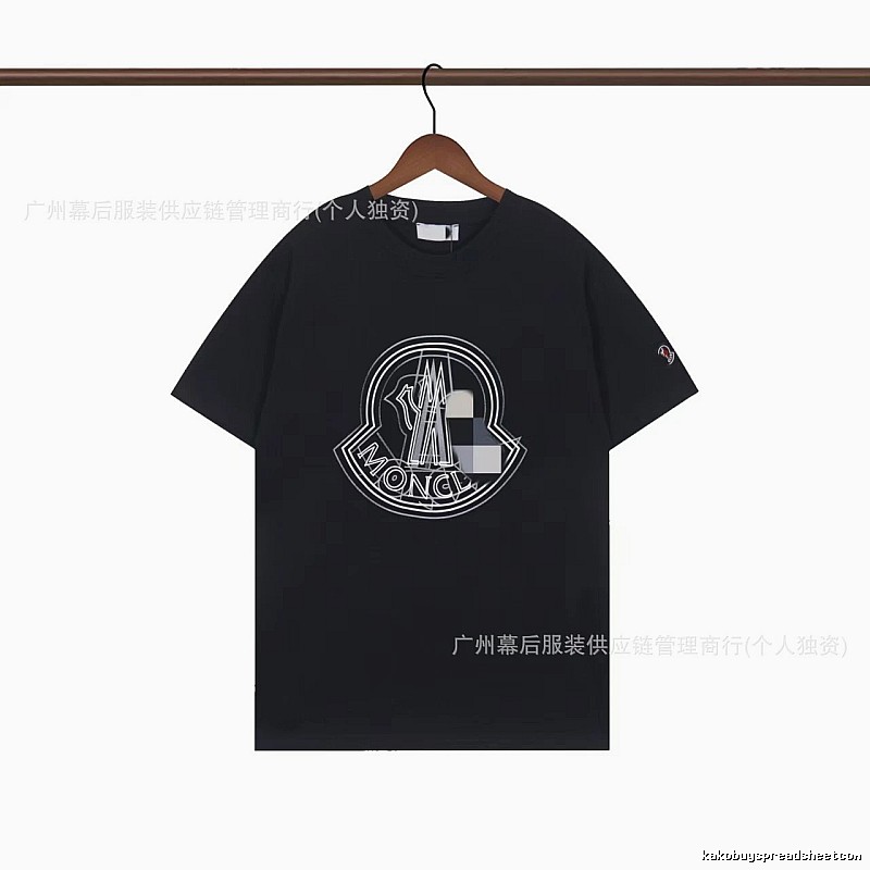 Moncler Large Logo Trendy Style Black Short-sleeve T-shirt
