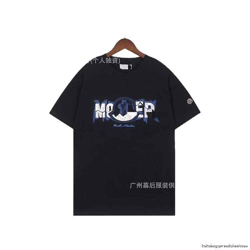 Moncler Letter Print Casual Black T-Shirt