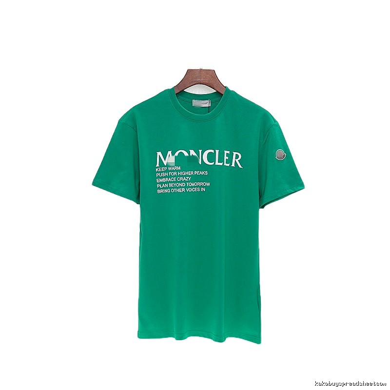 Moncler Letter Print Casual Green Short-sleeve T-shirt