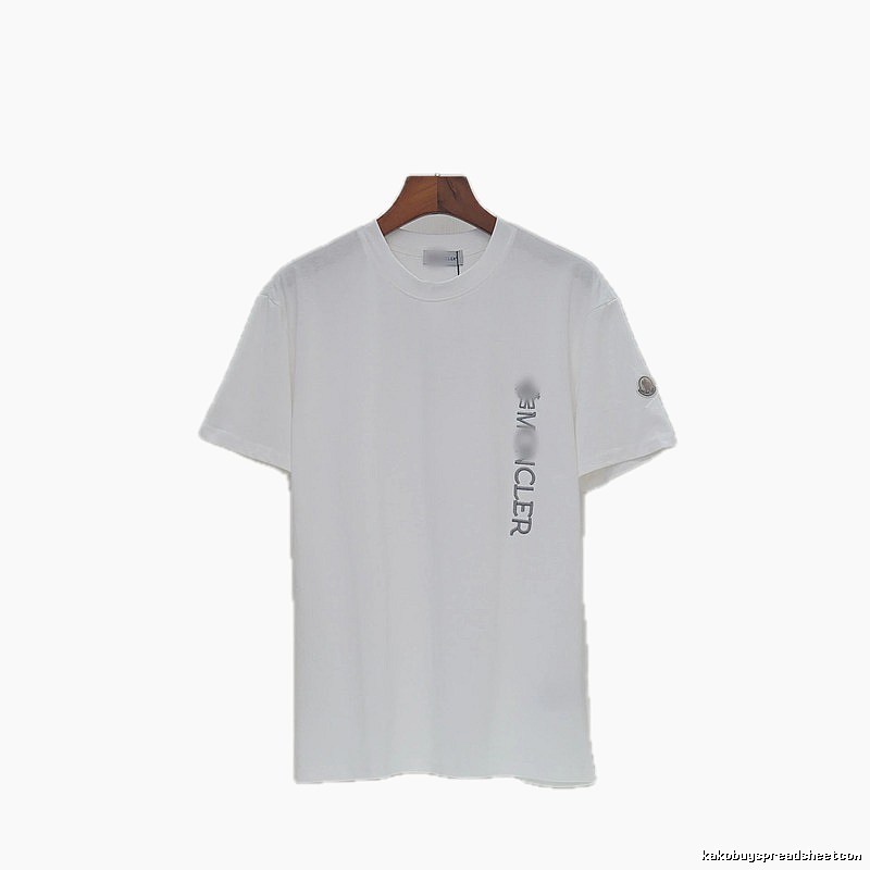 Moncler Letter Print Casual Style White T-Shirt