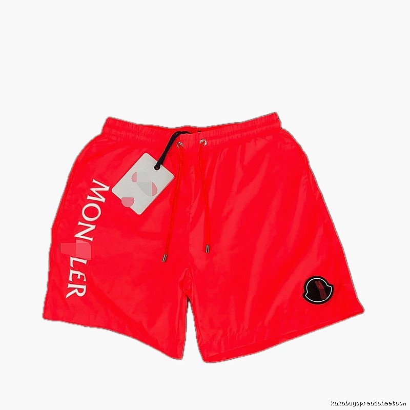 Moncler Letter Print Trendy Bright Red Casual Shorts