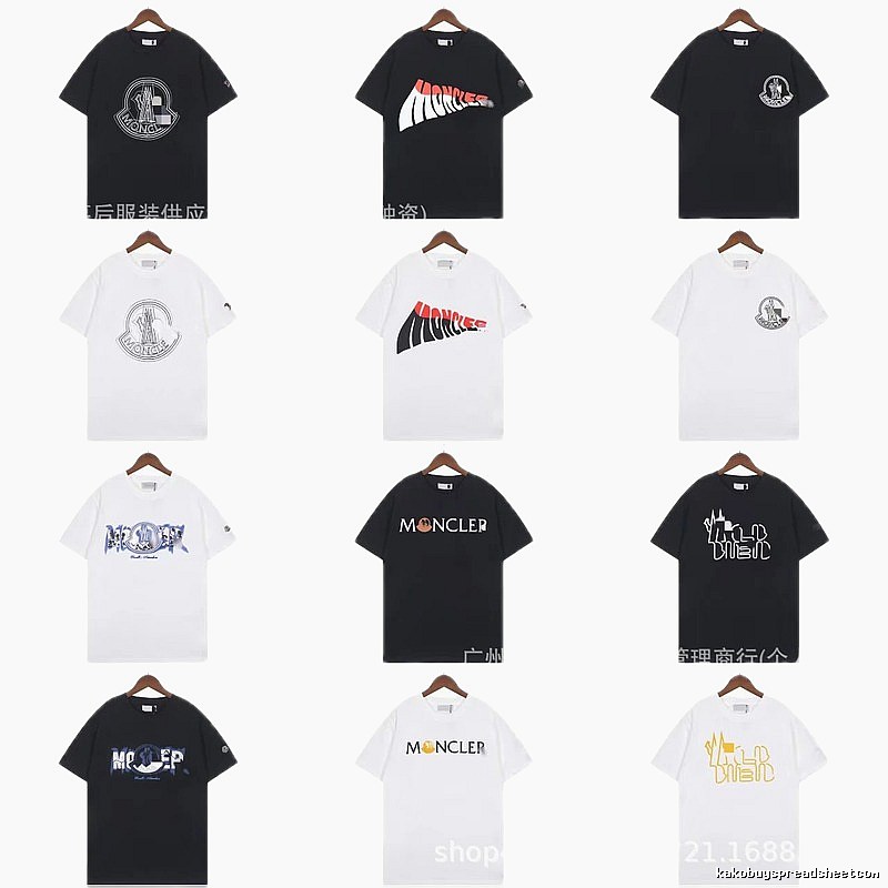 Moncler Logo Printed Trendy Black & White Short-Sleeve T-Shirt