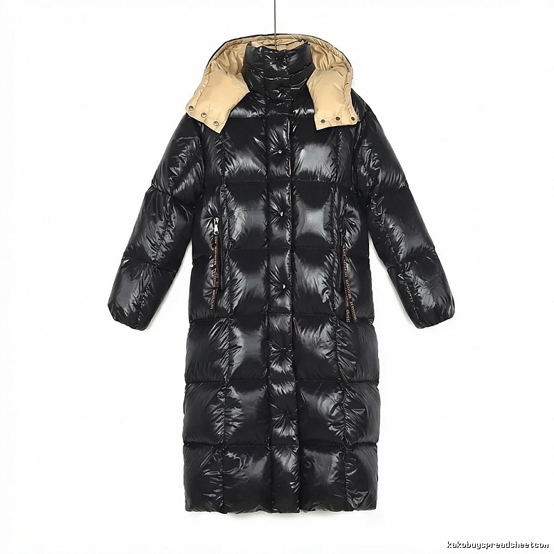 Moncler long black down jacket
