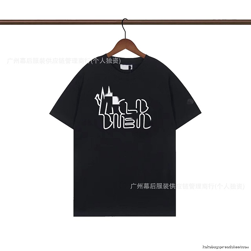 Moncler Neon Print Trendy & Cool Black T-Shirt