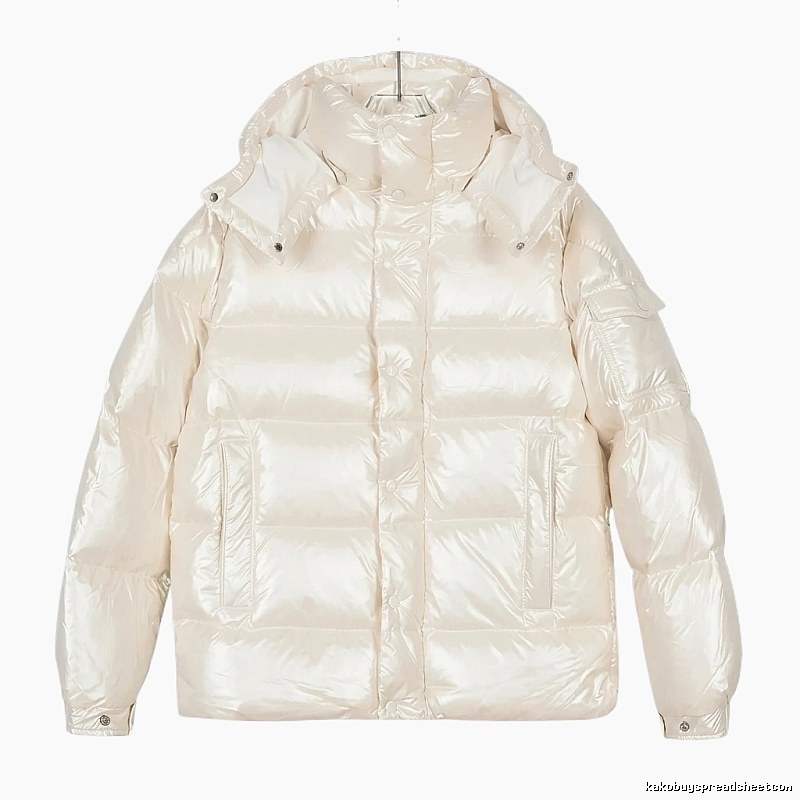 Moncler pearlescent white down jacket
