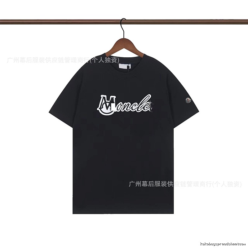 Moncler Printed Collection Streetwear Style Black T-Shirt