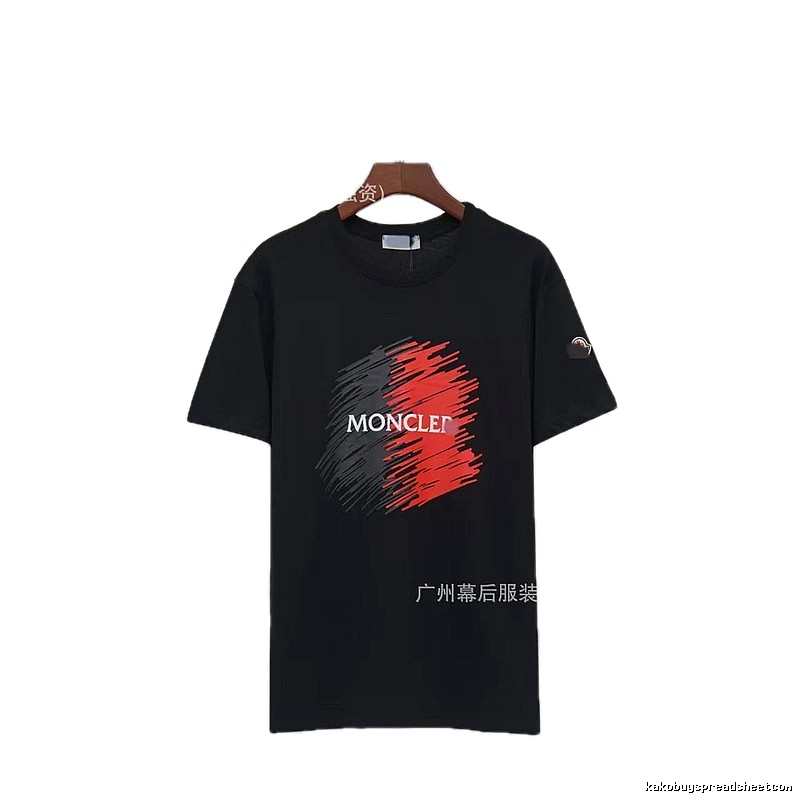 Moncler Printed Trendy Style Black Short-sleeve T-shirt