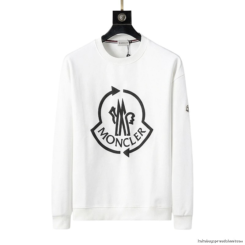 Moncler Round - neck Trendy and Cool White Sweatshirt