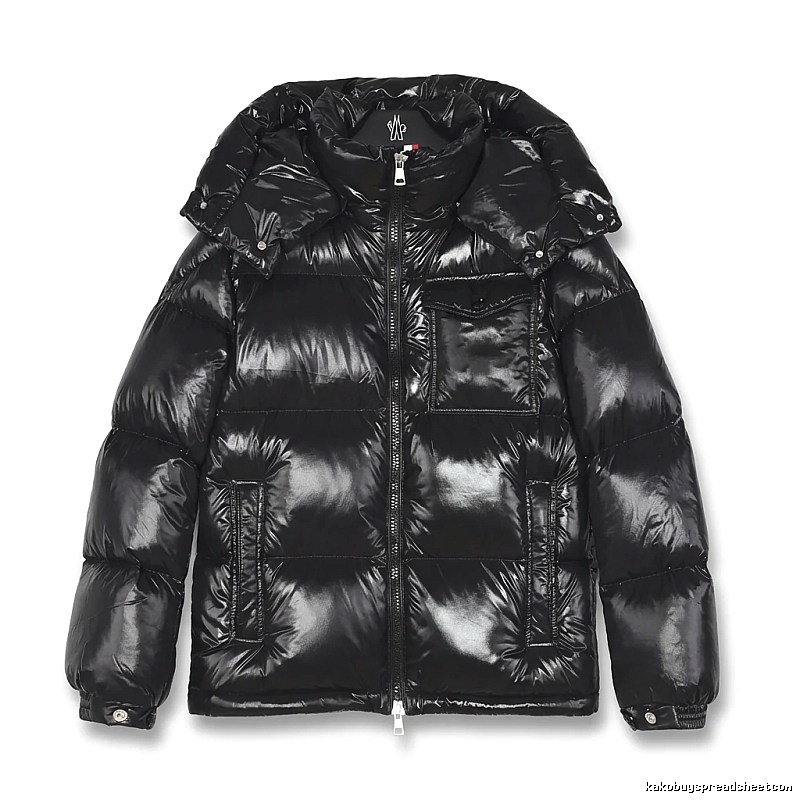 Moncler shiny black down jacket