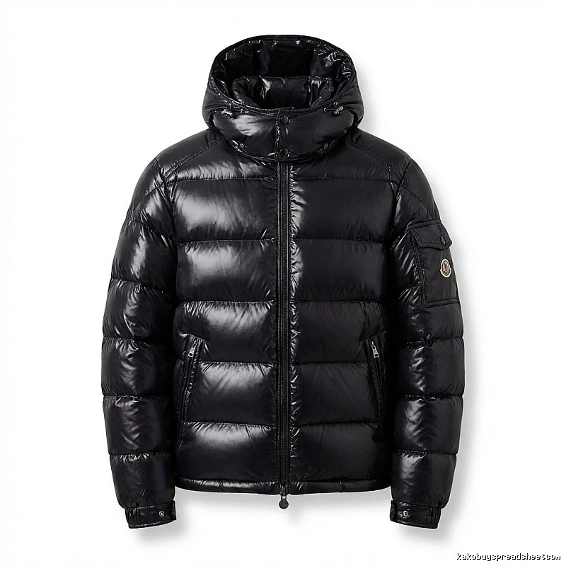 Moncler shiny black down jacket