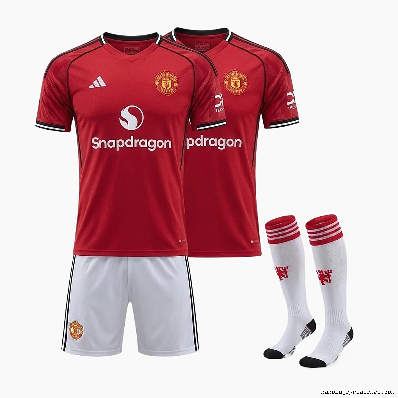 MUFC Red Football Uniform Set