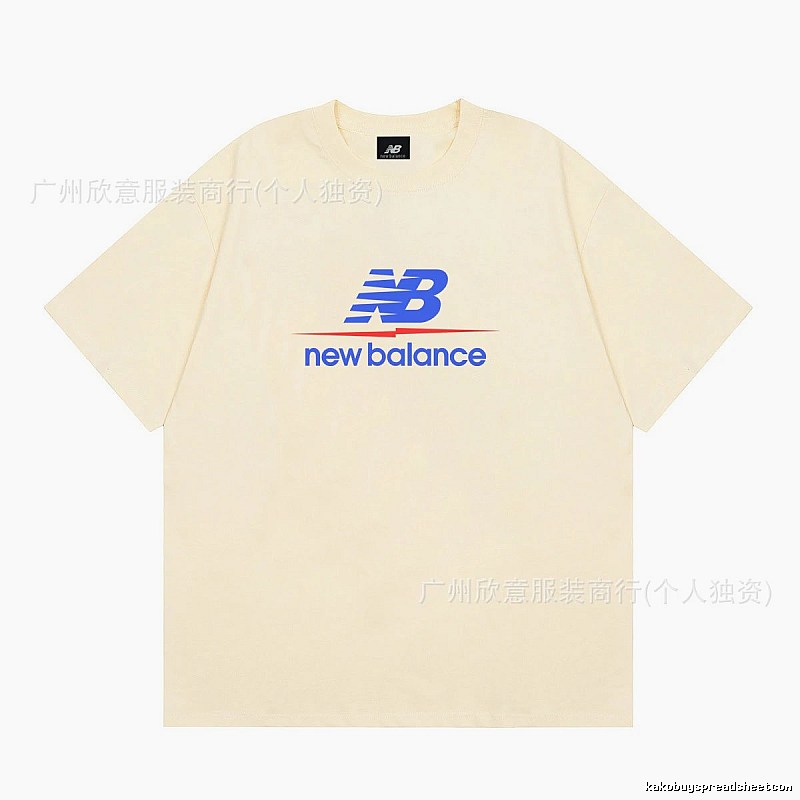 New Balance Printed Casual-style Light Beige Short-Sleeve T-Shirt
