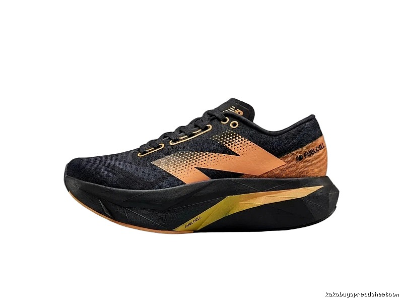 New Balance retro-style black and orange sports shoes