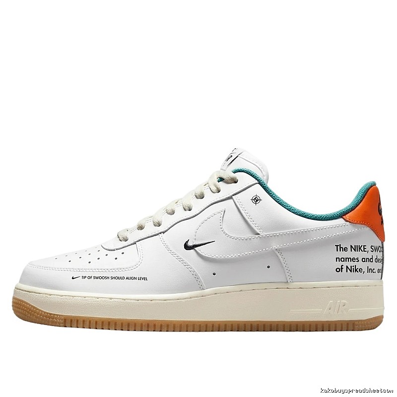 Nike Air Force 1 Simple White and Orange Shoes