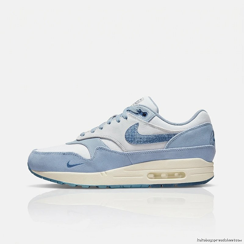 Nike Air Max 1 Denim Style Blue and White Shoes