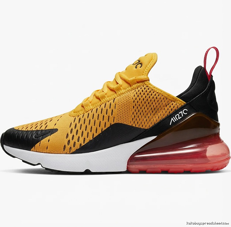 Nike Air Max 270 Trendy Yellow and Black Athletic Shoes