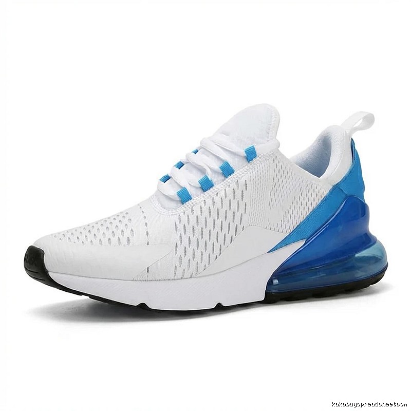 Nike Air Max white and blue sporty running shoes