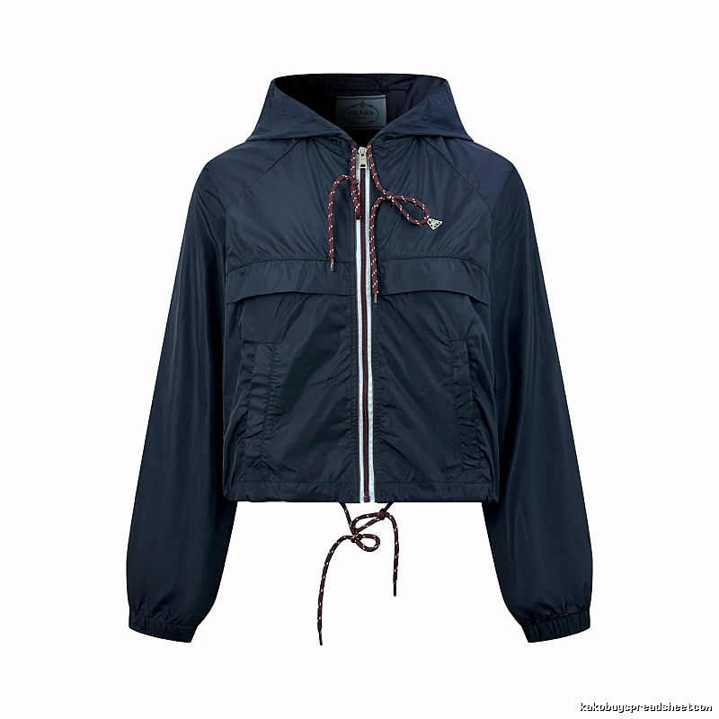 Nike Navy Cropped Windbreaker Jacket for Casual Office