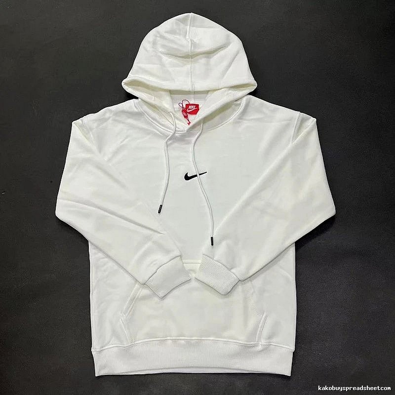 Nike Small-Logo Detail White Zip Hoodie Resort Wear Swoosh