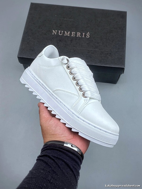Numeris Minimalist Platform Sneakers in White with Bold Platform Base