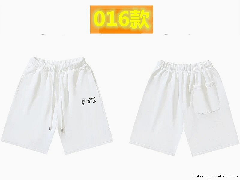 Off-White 016 Style Simple White Shorts
