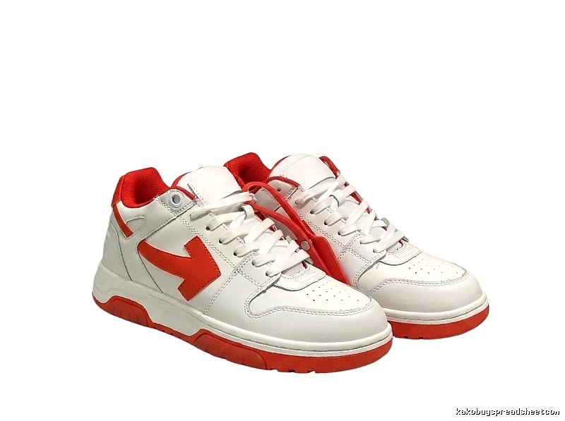 Off-White casual style white and red sports shoes