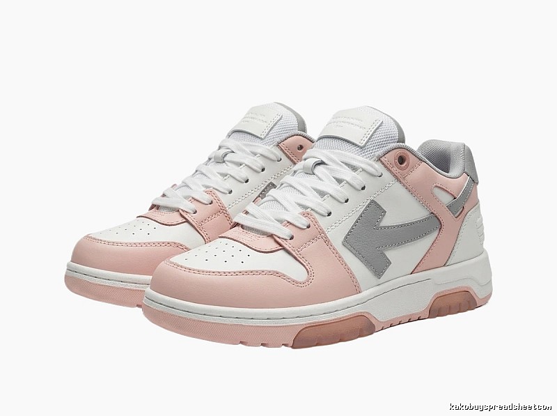 Off-White Pink and White Casual Sports Shoes