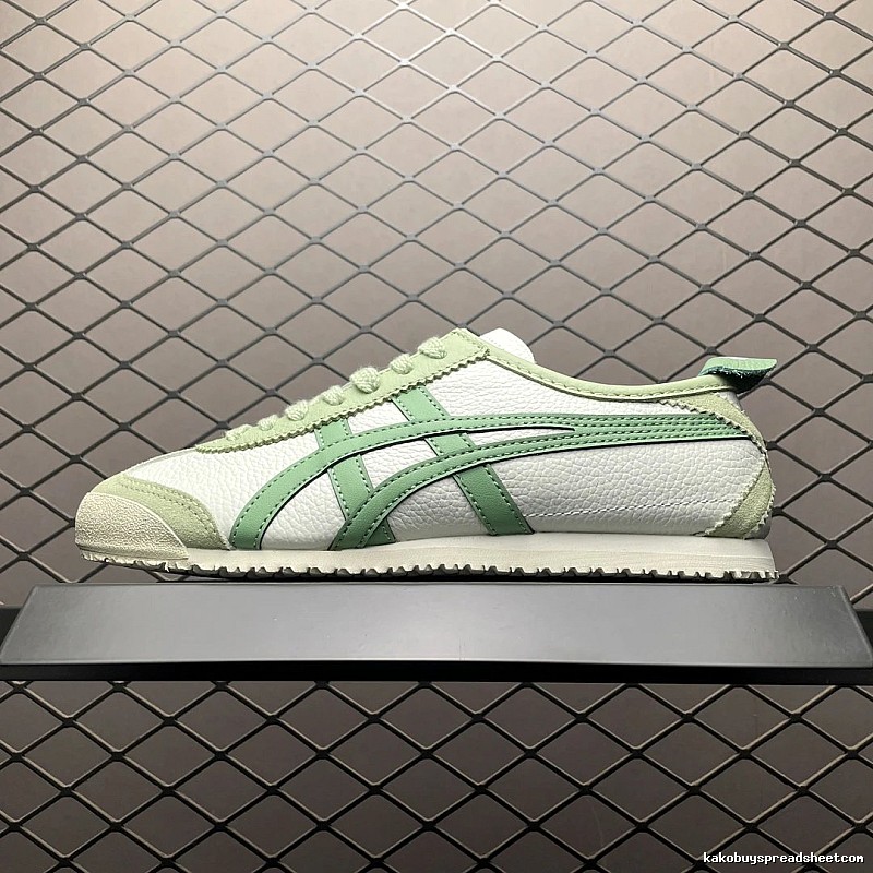 Onitsuka Tiger Low-Top Sneakers with Slim Sport Lines in White and Mint