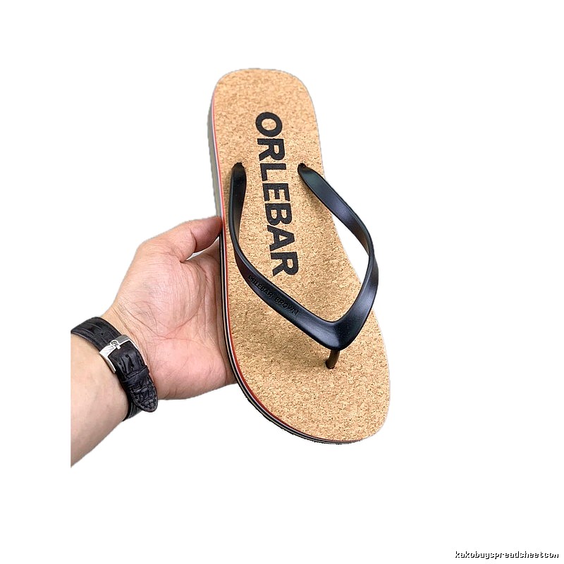ORLEBAR BROWN Casual Style Natural Black Wooden Flip-flops