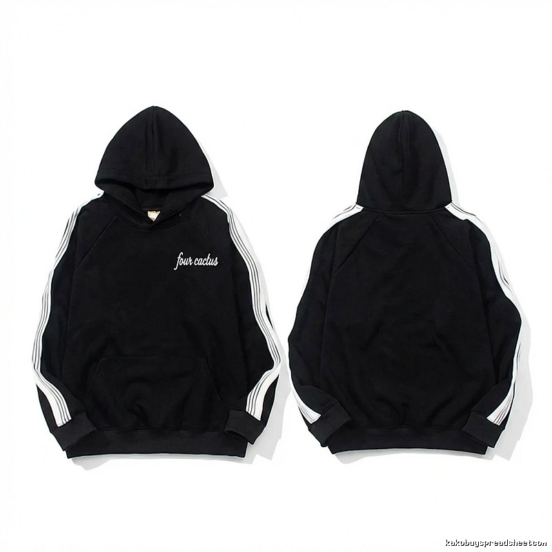 Other black hoodies with side stripes style