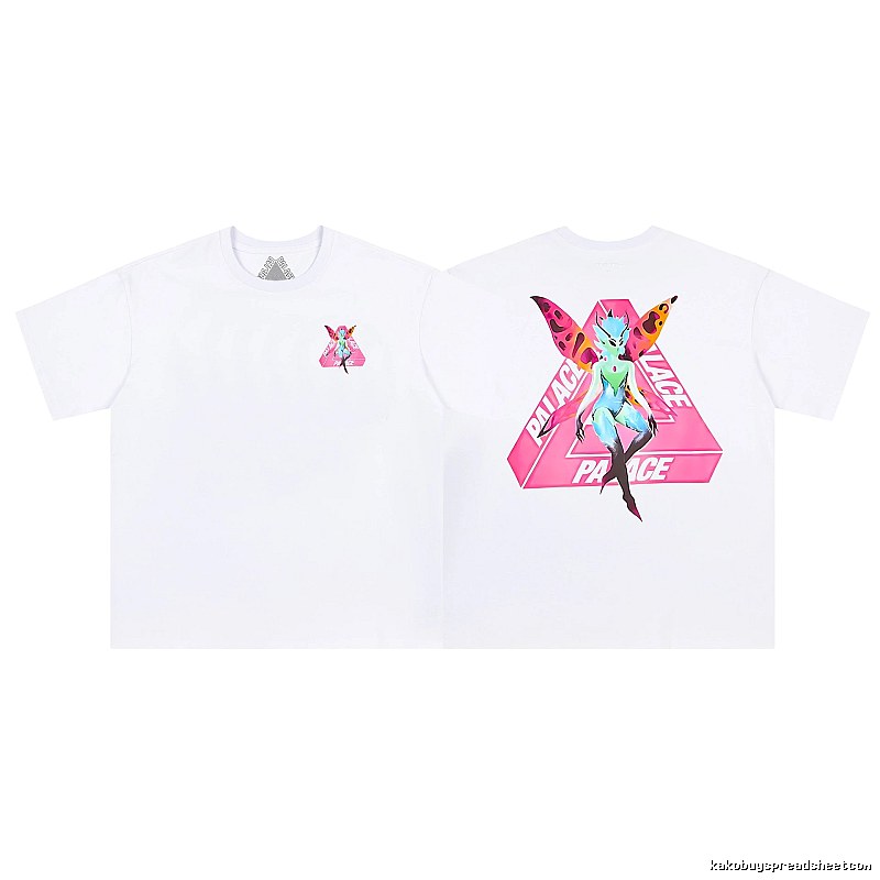 Palace Elf Print Street Style White Short-sleeve T-shirt
